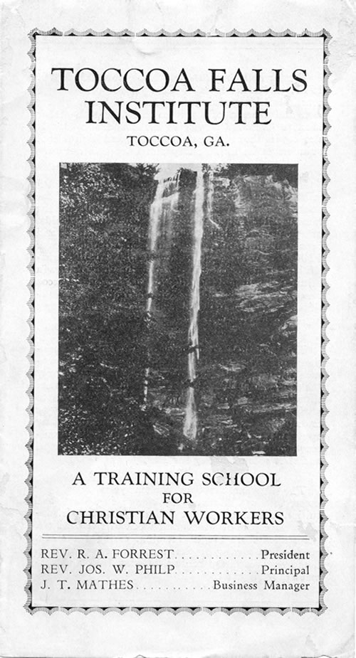 Toccoa Falls Institute brochure