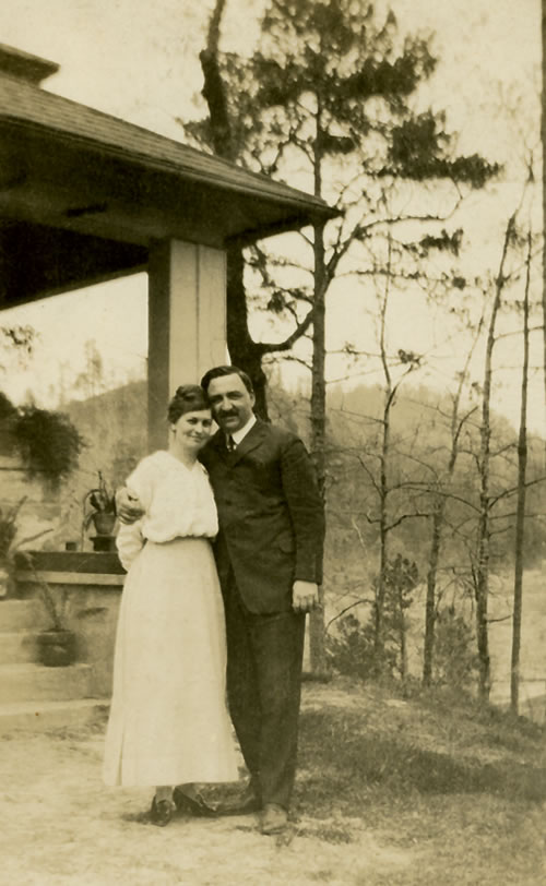 Richard and Evelyn Forrest outside their home